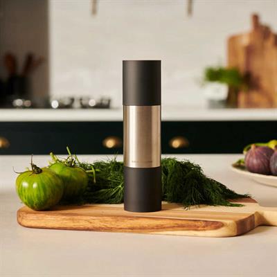 Cole & Mason Clevedon Siyah-Çelik Tuz ve Karabiber 2si 1 Arada Değirmen