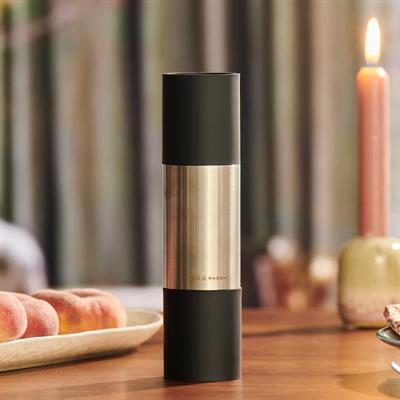 Cole & Mason Clevedon Siyah-Çelik Tuz ve Karabiber 2si 1 Arada Değirmen