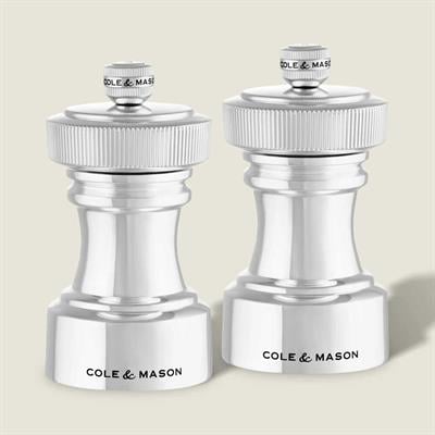 Cole & Mason Hoxton Gümüş Kaplama Tuz ve Biber Değirmenleri 104mm