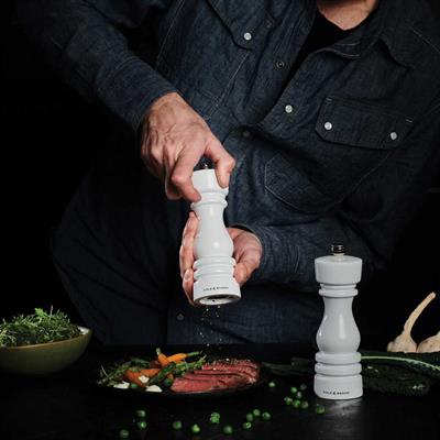 Cole & Mason London Parlak Beyaz Tuz ve Biber Değirmenleri 180mm