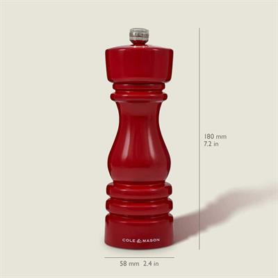 Cole & Mason London Parlak Kırmızı Tuz ve Biber Değirmenleri 180mm