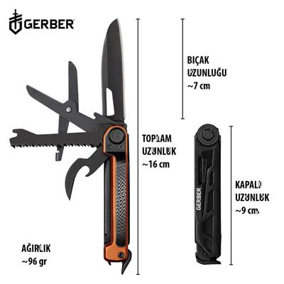 Gerber Gear Armbar Scout 7-in-1 Çok Amaçlı Çakı  - Turuncu