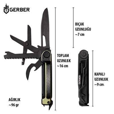 Gerber Gear Armbar Scout 7-in-1 Çok Amaçlı Çakı  - Yeşil