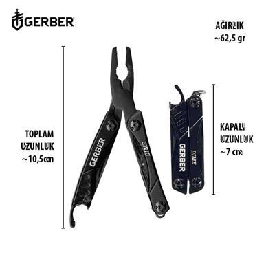 Gerber Gear Dime 12-in-1 Mini Çok Amaçlı Çakı, Cep Çakısı -Siyah