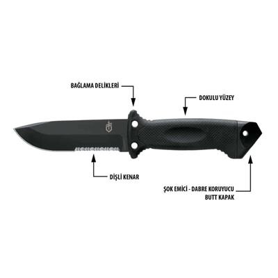 Gerber Gear LMF II Infantry Bıçak – Askeri Seviye Taktik Bıçak, Molle Kılıf ve Bileme Aleti – Siyah