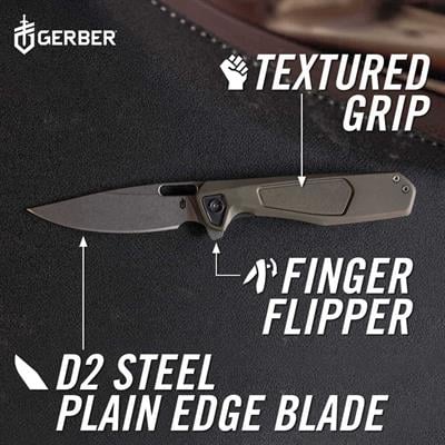 Gerber Gear MiniSada Katlanır Cep Bıçağı, Klipsli Çok Amaçlı Katlanabilir Bıçak - Yeşil