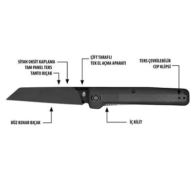 Gerber Gear Pledge Cep Çakısı – Cep Klipsli Katlanır Bıçak – Gri