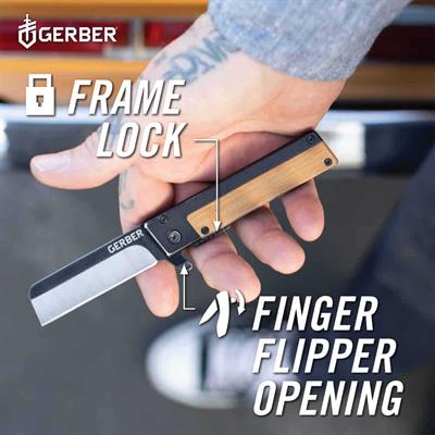 Gerber Gear Quadrant Klipsli Katlanır Cep Çakısı –  Düz Kenarlı Flipper Çakı - Bambu