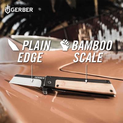Gerber Gear Quadrant Klipsli Katlanır Cep Çakısı –  Düz Kenarlı Flipper Çakı - Bambu