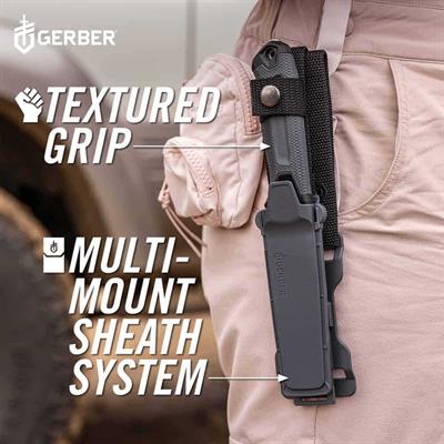 Gerber Gear StrongArm - Sabit Bıçaklı Kamp ve Av Bıçağı - Gri