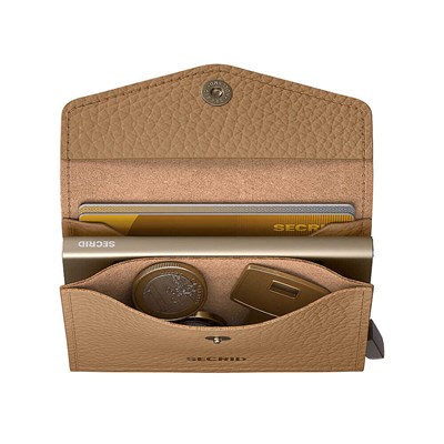 Secrid Envelope Wallet Pebble Kartlık Cüzdan, Açık Kahve
