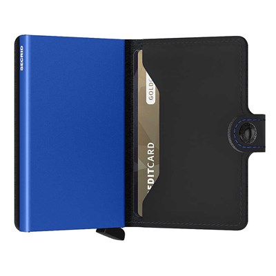 Secrid Miniwallet Matte Cüzdan, Siyah-Mavi