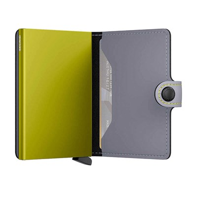 Secrid Miniwallet Matte Kartlık Cüzdan, Gri-Yeşil