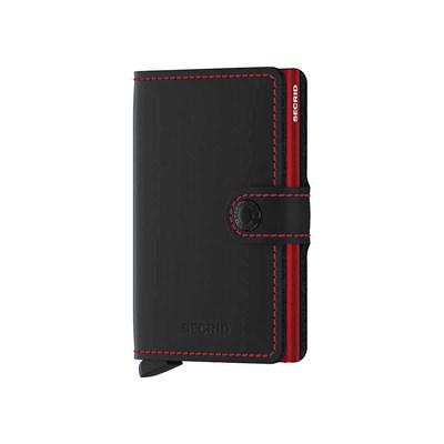 Secrid Miniwallet Matte Kartlık Cüzdan, Siyah-Kırmızı