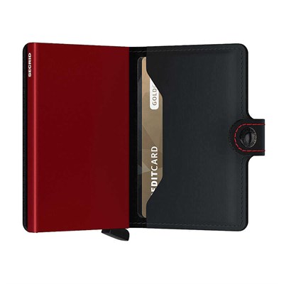 Secrid Miniwallet Matte Kartlık Cüzdan, Siyah-Kırmızı