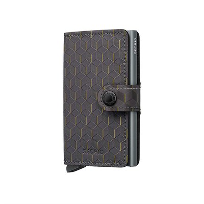 Secrid Miniwallet Optical Kartlık Cüzdan, Gri-Sarı