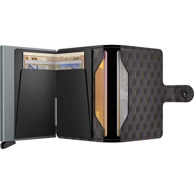 Secrid Miniwallet Optical Kartlık Cüzdan, Gri-Sarı