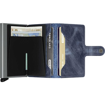 Secrid Miniwallet Vintage Kartlık Cüzdan, Mavi