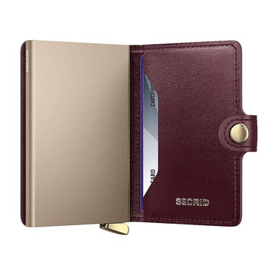 Secrid Premium Miniwallet+ Emboss Diamond Kartlık Cüzdan, Bordo