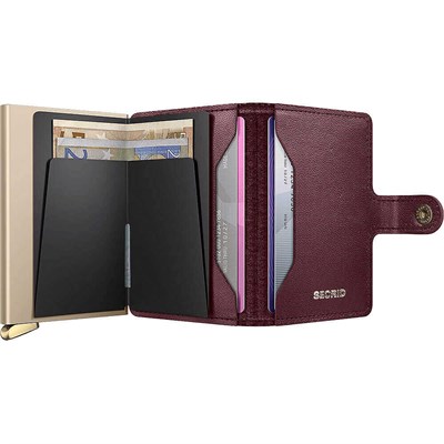 Secrid Premium Miniwallet+ Emboss Diamond Kartlık Cüzdan, Bordo