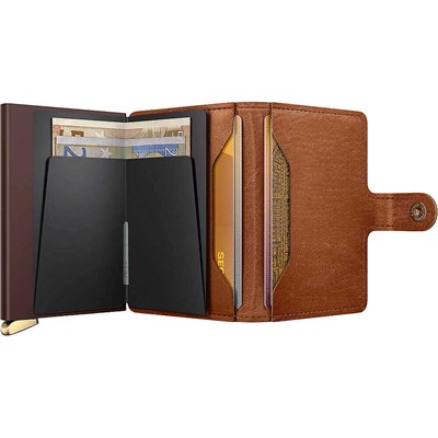 Secrid Premium Miniwallet+ Emboss Lines Kartlık Cüzdan, Kahve