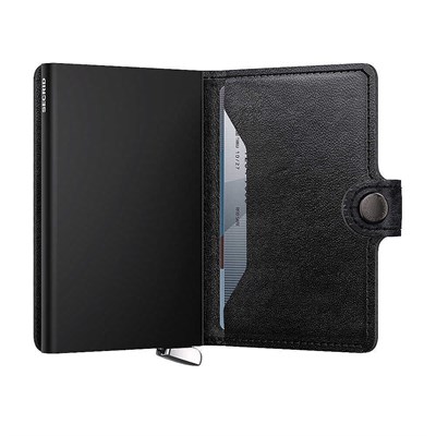 Secrid Premium Miniwallet+ Emboss Lines Kartlık Cüzdan, Siyah