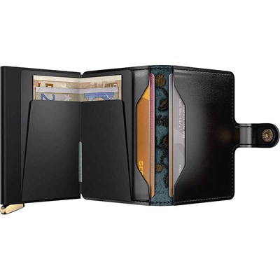 Secrid Premium Miniwallet+ Stitch Floral Kartlık Cüzdan, Siyah
