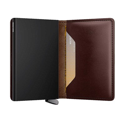 Secrid Premium Slimwallet+ Dusk Kartlık Cüzdan, Koyu Kahve