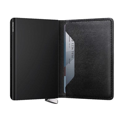 Secrid Premium Slimwallet+ Emboss Lines Kartlık Cüzdan, Siyah