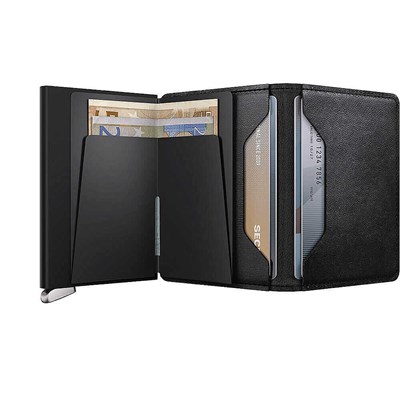 Secrid Premium Slimwallet+ Emboss Lines Kartlık Cüzdan, Siyah
