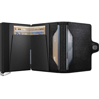 Secrid Premium Twinwallet+ Emboss Lines Kartlık Cüzdan, Siyah