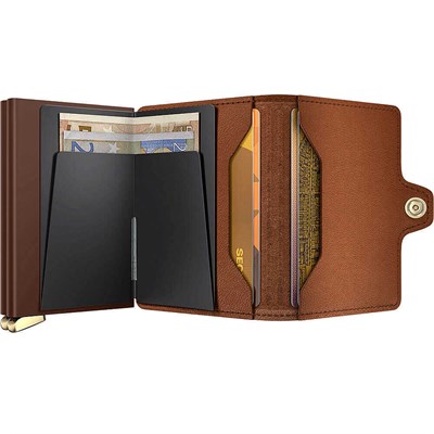 Secrid Premium Twinwallet+ Emboss Lines Kartlık Cüzdan, Kahve