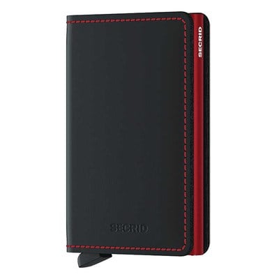 Secrid Slimwallet Matte Cüzdan, Siyah-Kırmızı