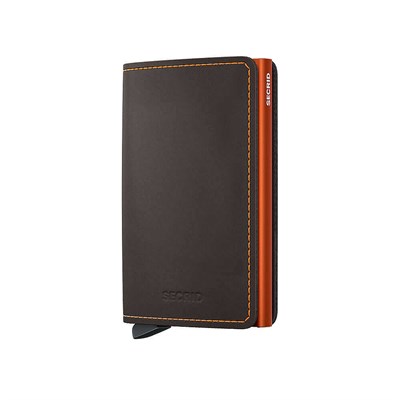 Secrid Slimwallet Matte Kartlık Cüzdan, Kahve-Turuncu