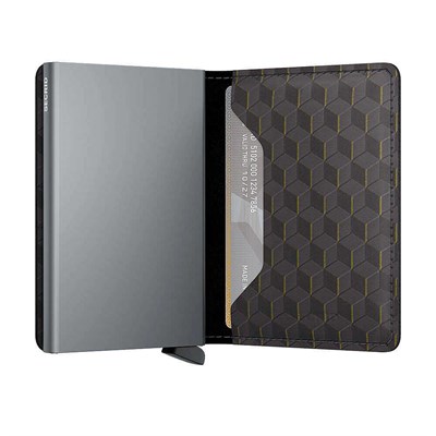Secrid Slimwallet Optical Kartlık Cüzdan, Gri-Sarı