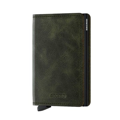 Secrid Slimwallet Vintage Kartlık Cüzdan, Yeşil-Siyah