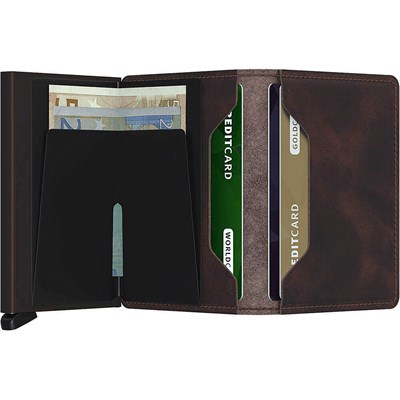 Secrid Slimwallet Vintage Kartlık Cüzdan, Kahve