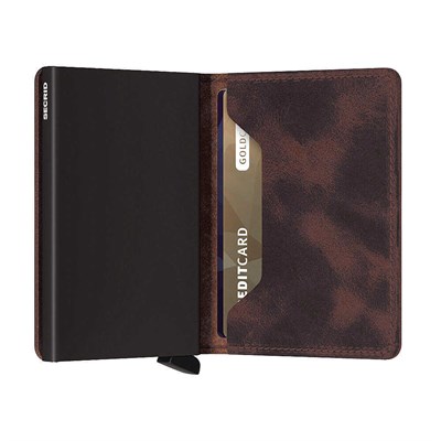 Secrid Slimwallet Vintage Kartlık Cüzdan, Kahve