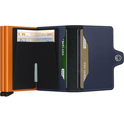 Secrid Twinwallet Matte Kartlık Cüzdan, Mavi-Turuncu