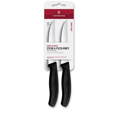 Victorinox 6.7933.2B Swiss Classic 12cm 2li Tırtıklı Biftek Bıçağı, Siyah