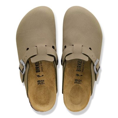 Birkenstock Boston Birko-Flor Nubuk Unisex Terlik, Açık Haki