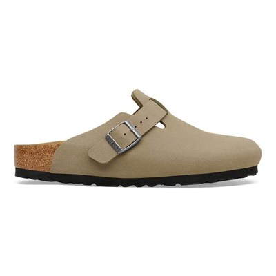 Birkenstock Boston Birko-Flor Nubuk Unisex Terlik, Açık Haki