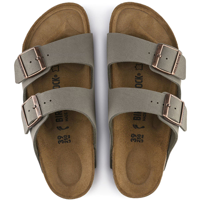 Birkenstock Arizona Birko-Flor Nubuk Unisex Terlik, Taş