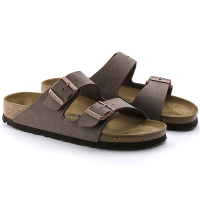 Birkenstock Arizona Birko-Flor Nubuk Kadın Terlik, Açık Kahve