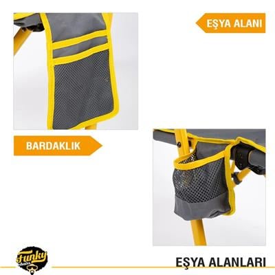 Funky Chairs Comfort Lüks Kamp Sandalyesi, Sarı