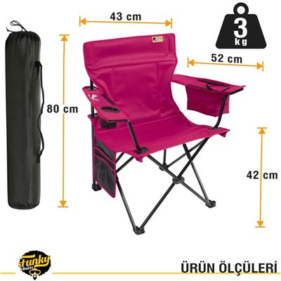 Funky Chairs Cool Ice Lüks Kamp Sandalyesi, Fuşya