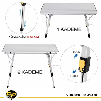 FUNKY CHAIRS ELITE KAMP MASASI GRİ