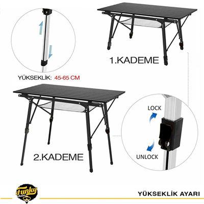 FUNKY CHAIRS ELITE KAMP MASASI SİYAH