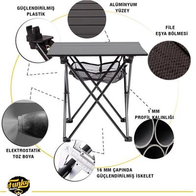 Funky Chairs Küçük Kamp Masası, Siyah