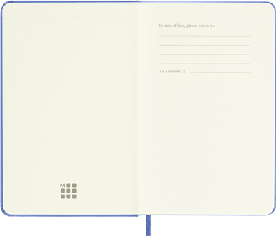 Moleskine Cep Boy Çizgili Sert Kapak Defter, Ortanca Mavisi